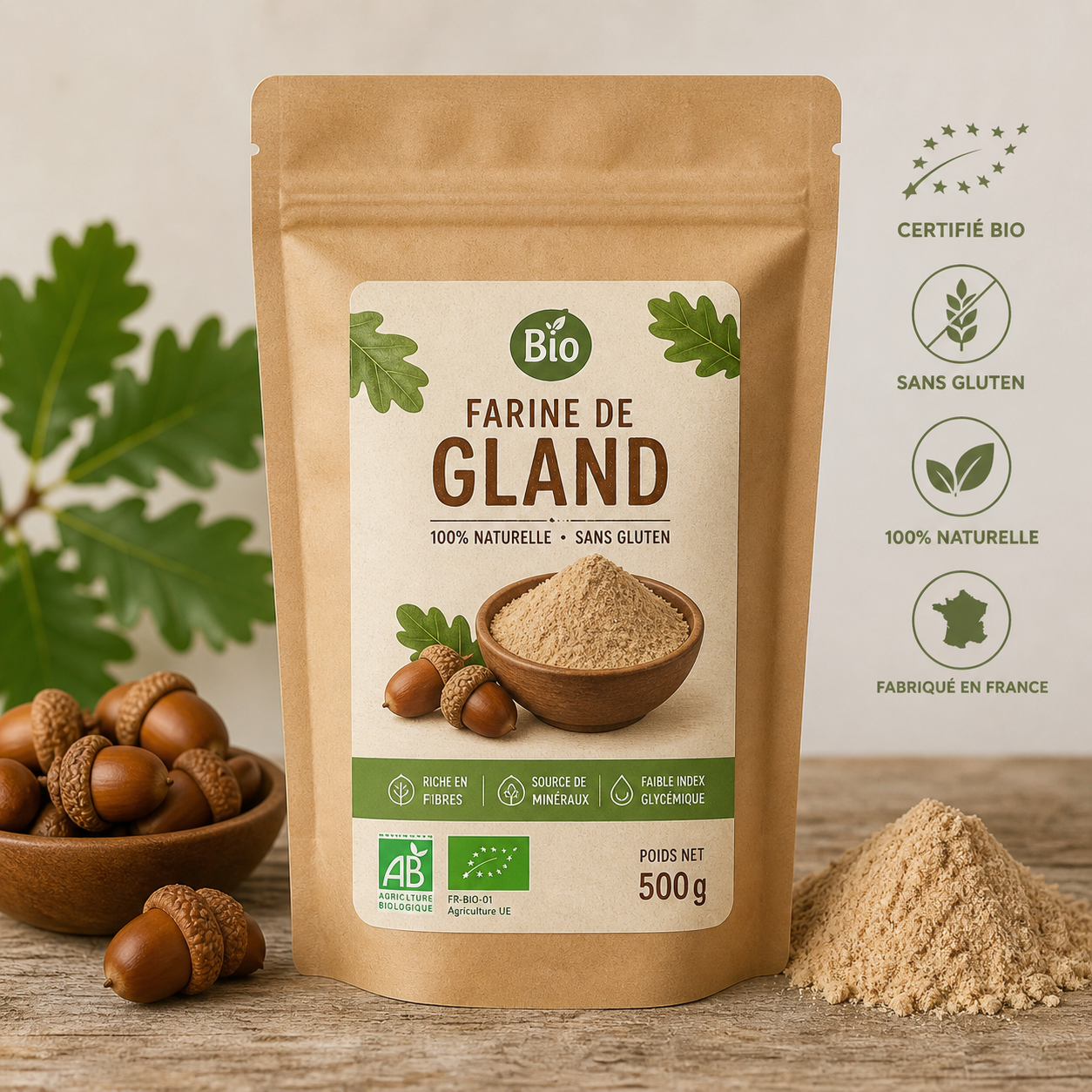 farine de gland bio